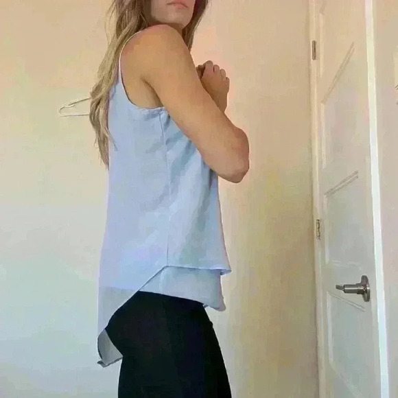 Light Blue, Asymmetrical, tank  top Size Small - Picture 8 of 10